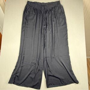 Summersalt Wide Leg Pants Black Pull On Flowy Lounge Travel plus size 1XL